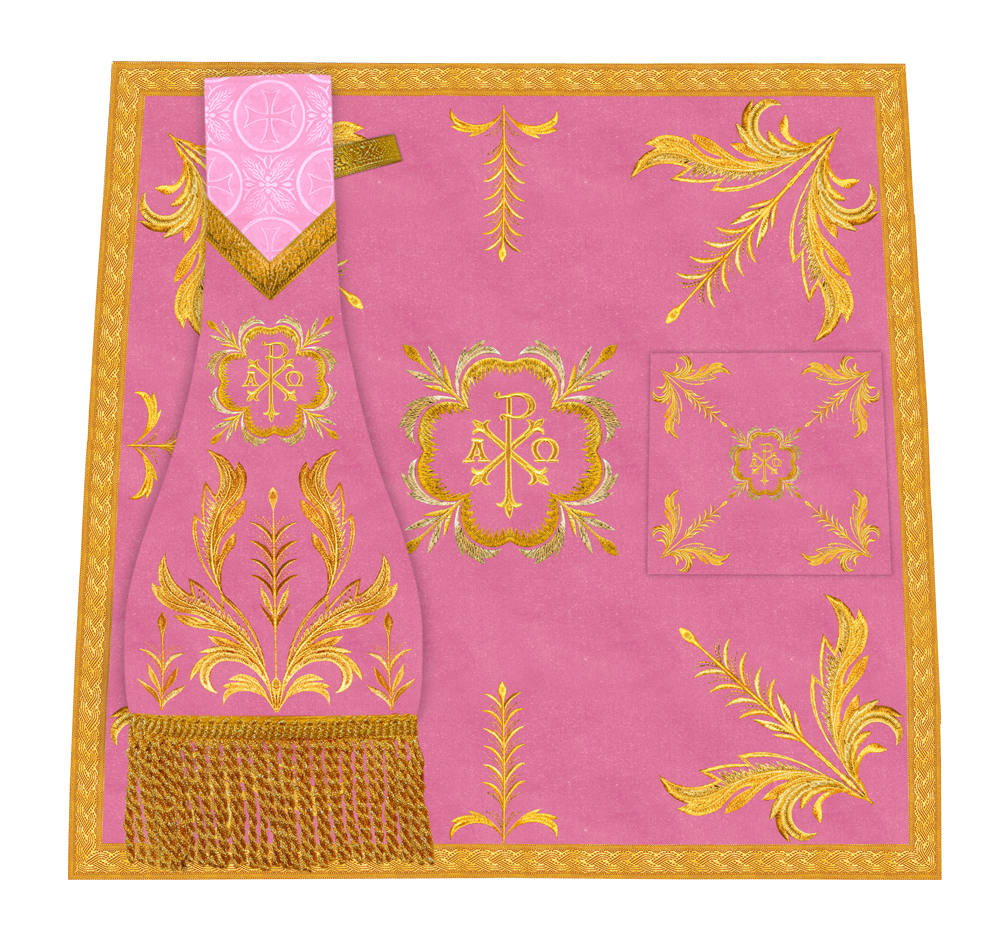 Altar Mass Set Adorned with Ornate Embroidery and Motif