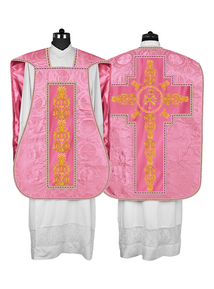 Roman Chasuble Vestments Adorned With Trims