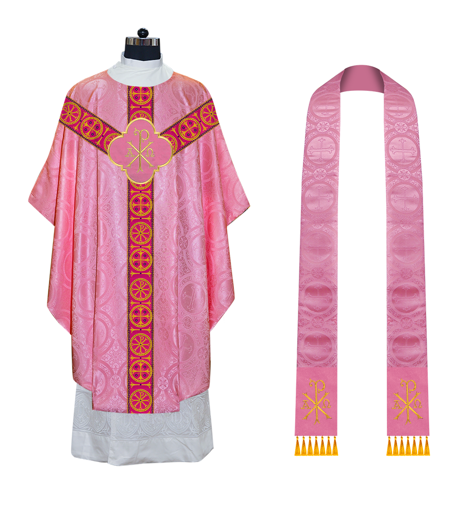 Gothic Chasuble Vestment with Y type braided orphrey