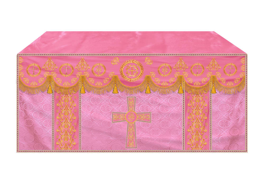 Church Altar Frontal with Ornate Embroidery & Spiritual Motifs