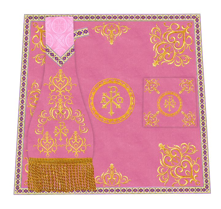 Elegant Altar Cloth with Intricate Orphrey Embroidery & Motif