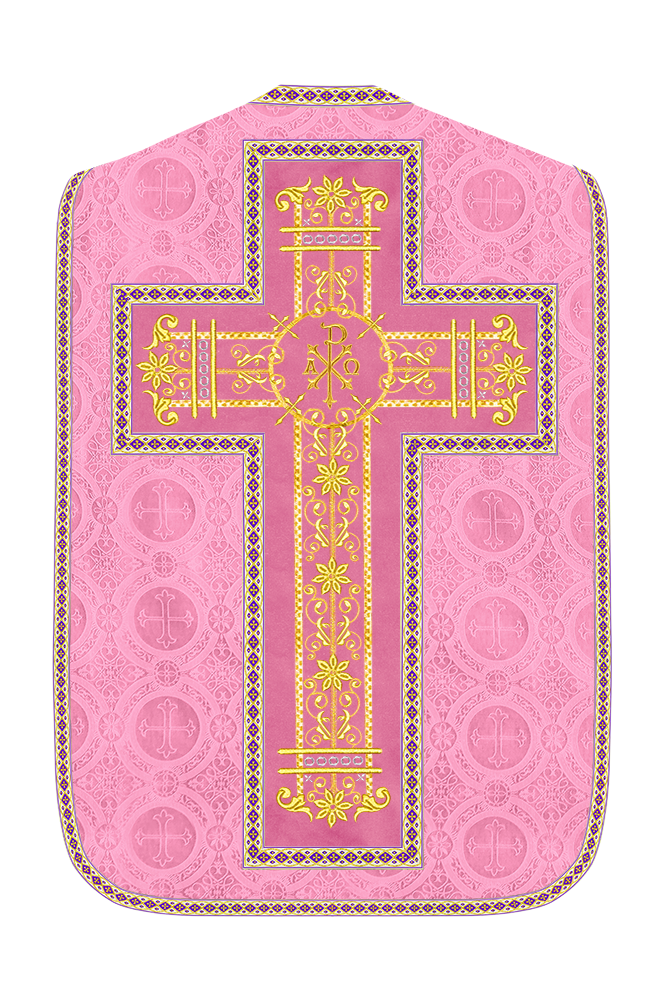 Roman Chasuble Vestment Enhanced With Orphrey and Trims