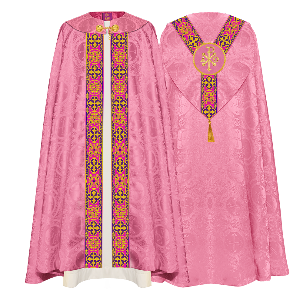 Gothic Cope Vestment with Y Type Motif and Braided Trims