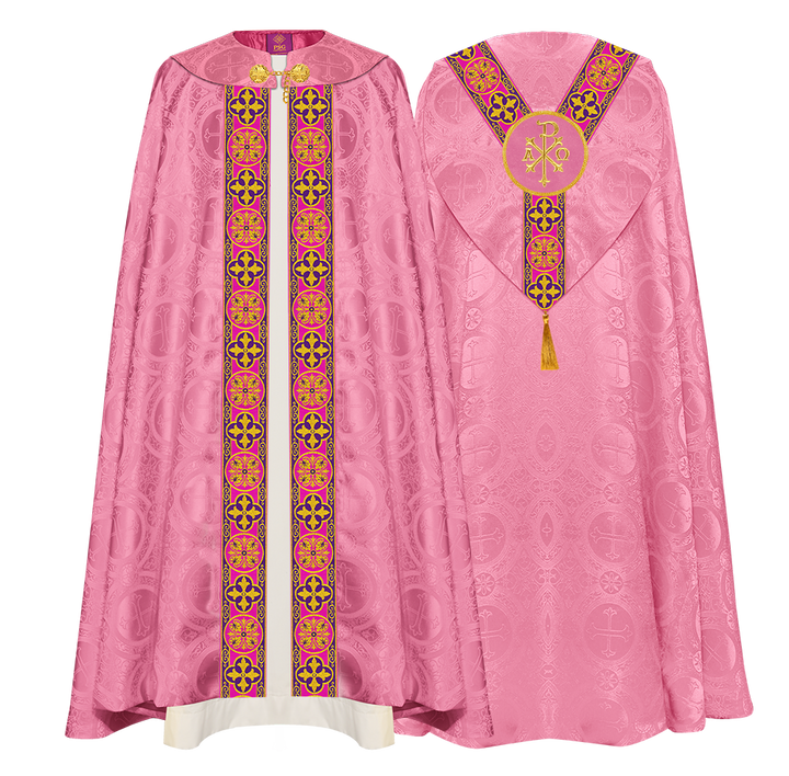 Gothic Cope Vestment with Y Type Motif and Braided Trims