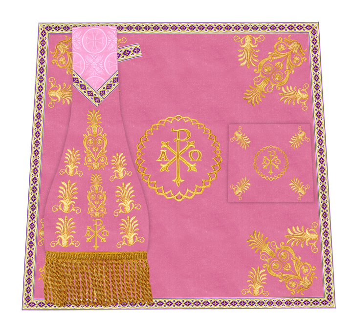 Traditional Altar Cloth with Embroidered Cross & Braided Trims