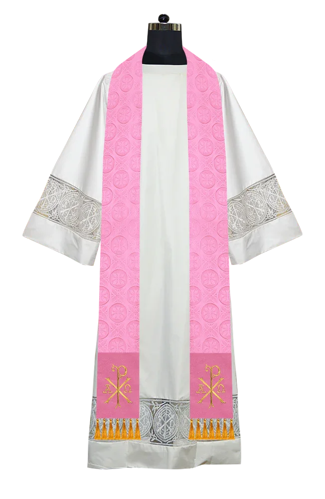 Ordination Stole with Embroidered Spiritual Motif
