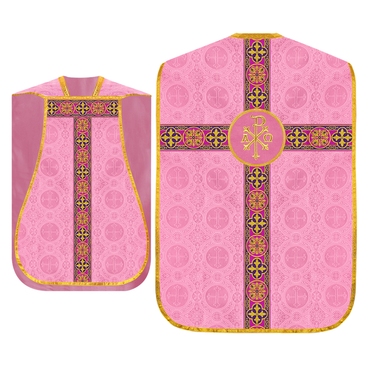 Roman Fiddleback Vestment with Motifs and Braided Trims