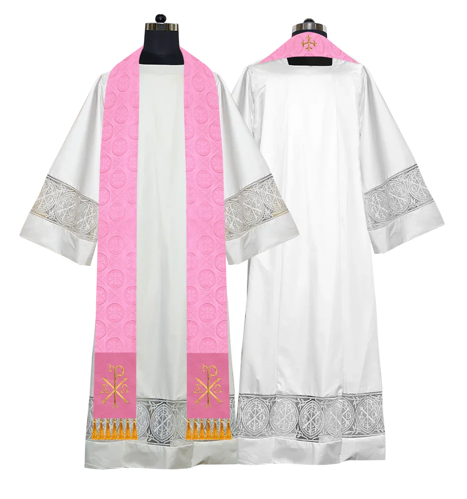 Ordination Stole with Embroidered Spiritual Motif