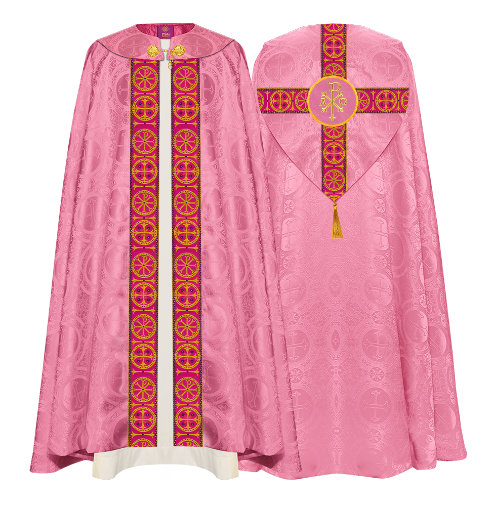 Gothic Cope Vestment with Cross Type Braided Motif