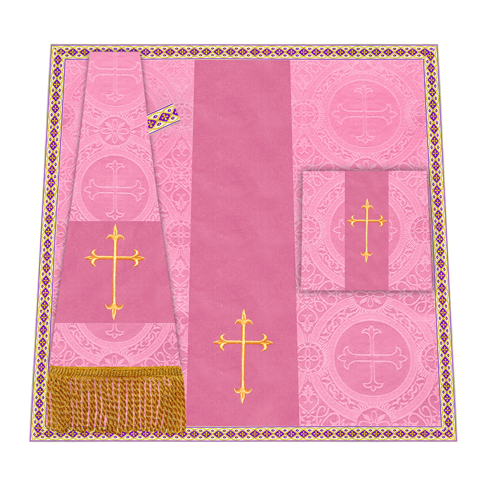 Liturgical Cross Embroidered Mass Set and braided trims