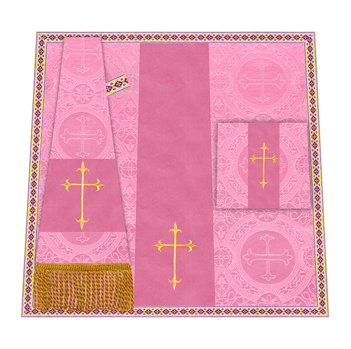 Liturgical Cross Embroidered Mass Set and braided trims