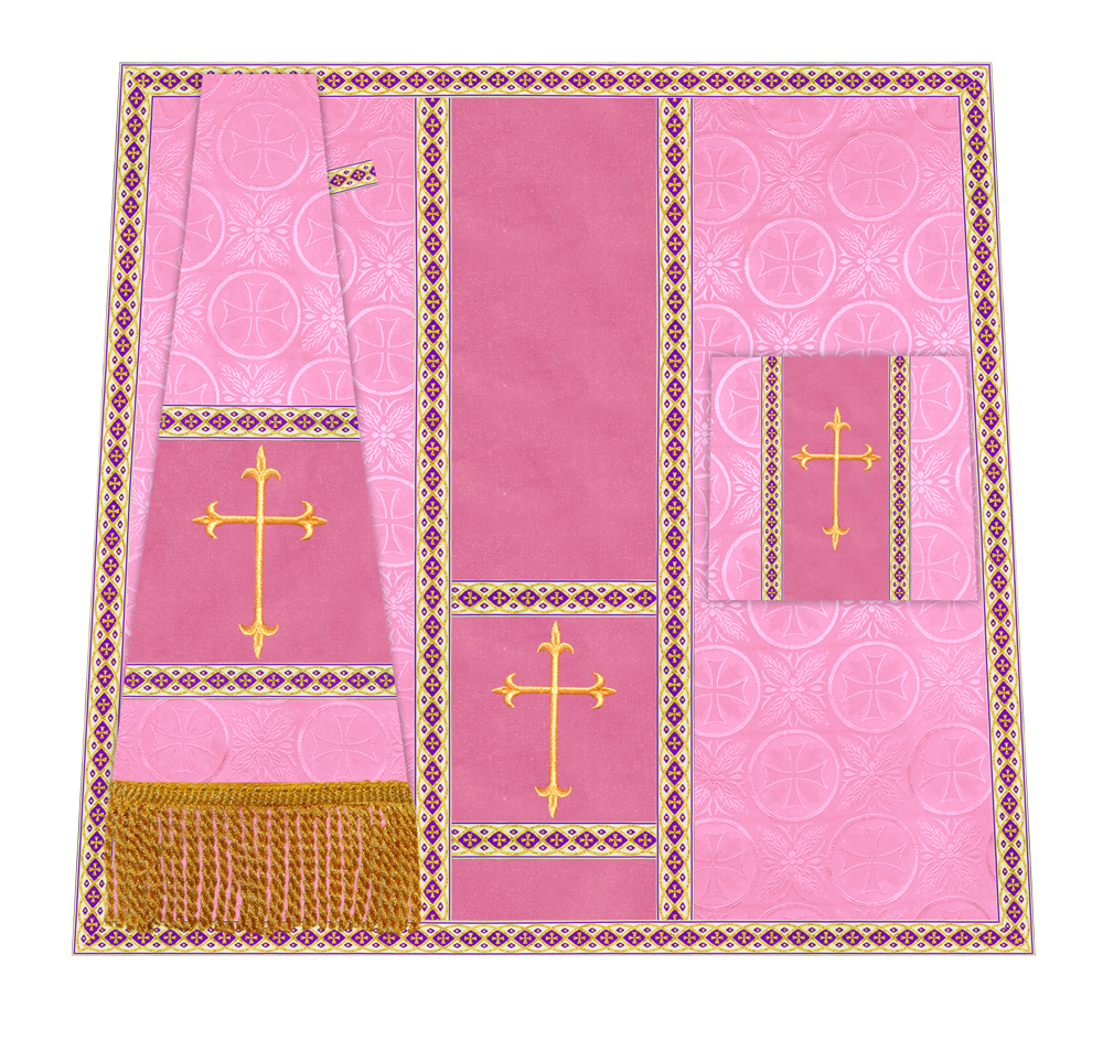 Traditional Altar Mass Set with  Embroidered Motifs
