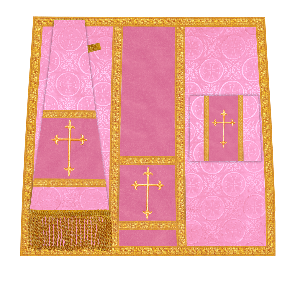 Ornate Gothic Chasuble with embroidered Cross Motif