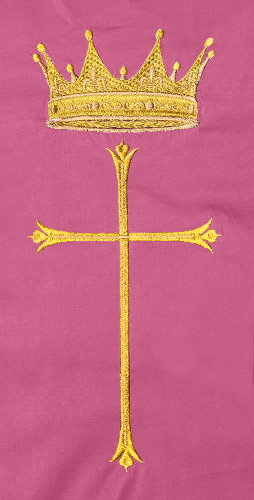 Priest Stole Decorated with Golden Crown and Cross