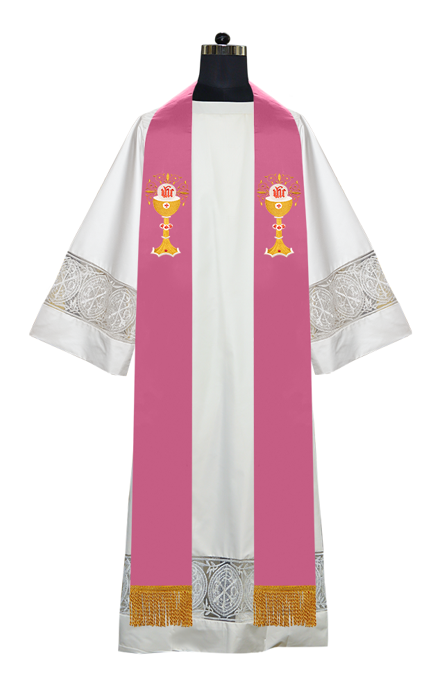 Chalice with IHS Motif Embroidered Stole