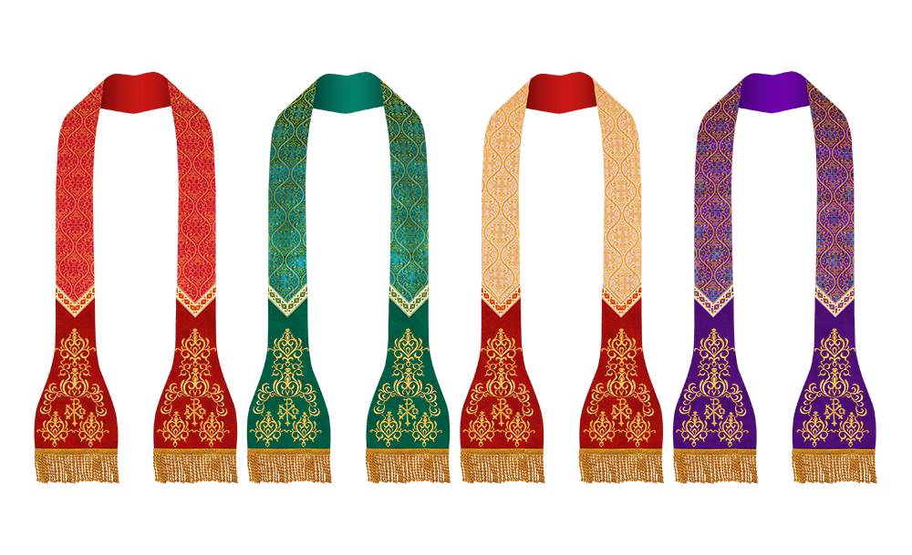 Set of Four Roman Stole with Ornate trims