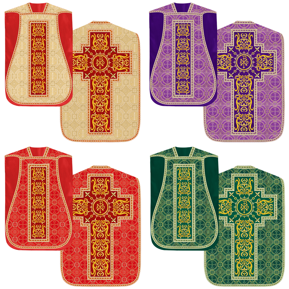 Set of Four Beautiful Roman chasuble vestments