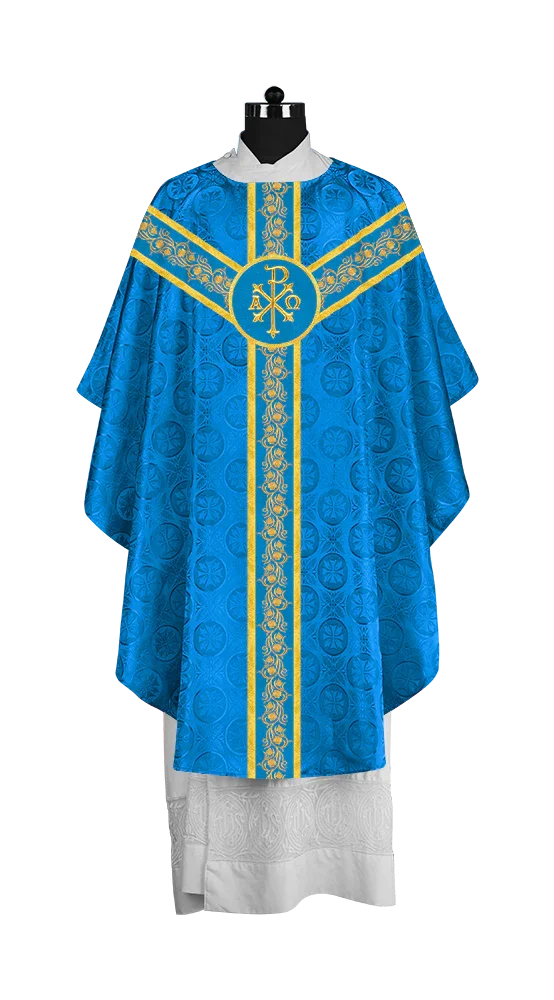 Elegant Gothic Chasuble for Priests with Grapes Embroidery