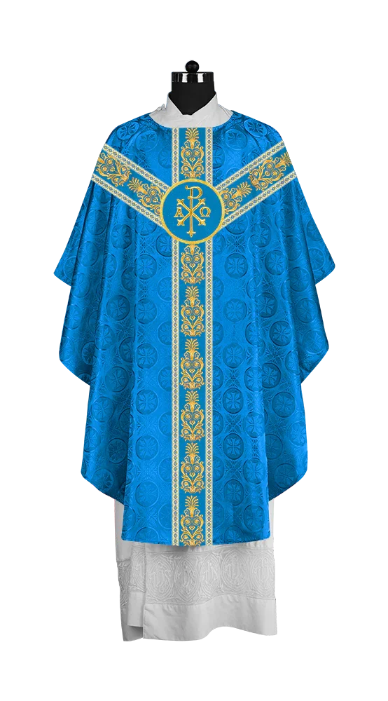 Gothic Priest Chasuble with Ornate Y-type Embroidered Orphrey