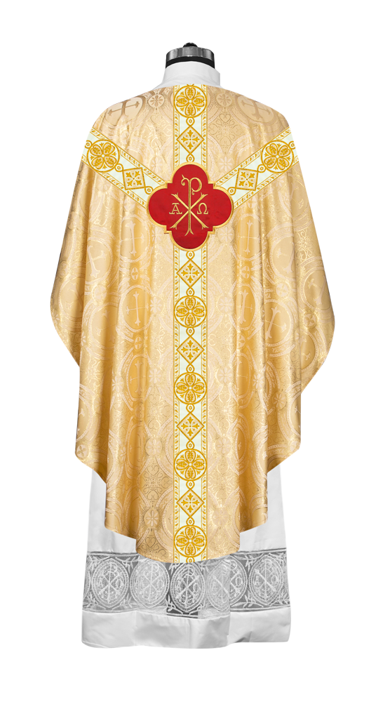 Gothic Chasuble Vestment with Motif and Trims