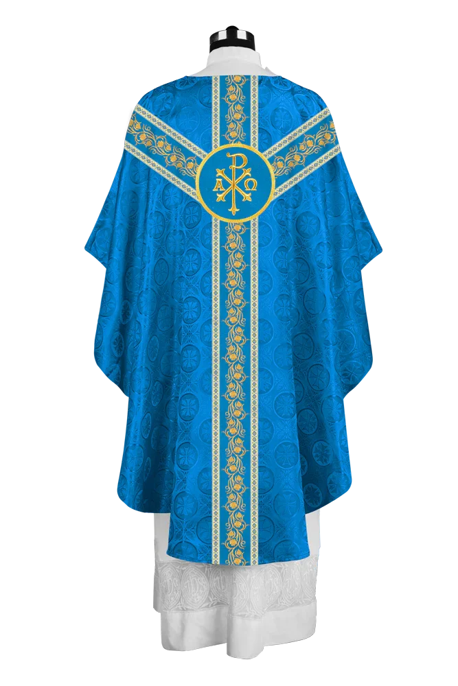 Priest Gothic Chasuble with Grapes Embroidered Orphrey