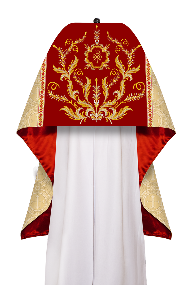 Humeral Veil Vestment with Ornate Embroidery Motif