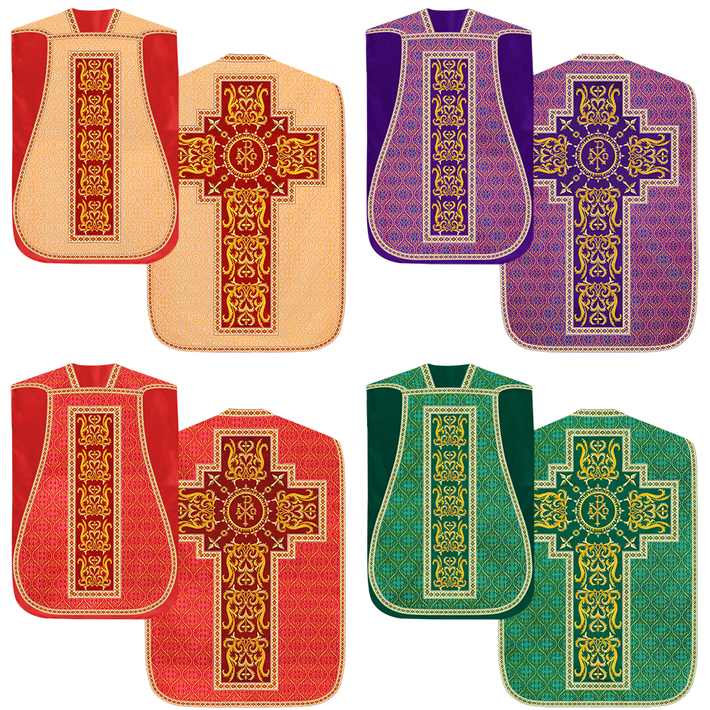 Set of Four Beautiful Roman chasuble vestments