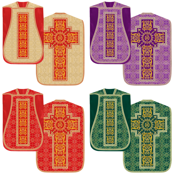 Set of Four Beautiful Roman chasuble vestments