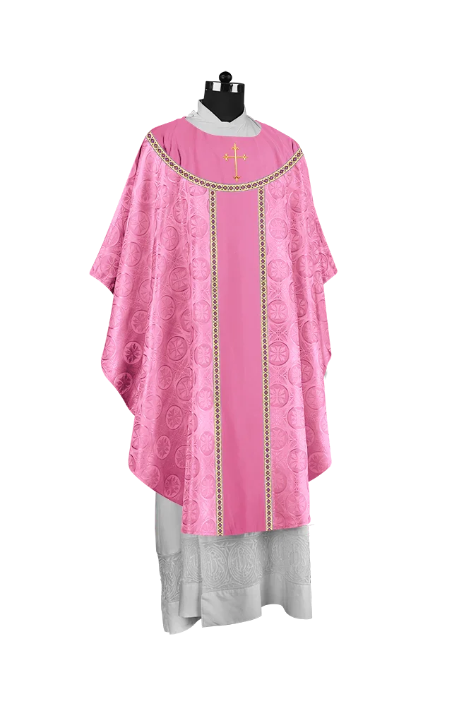 Ornate Gothic Chasuble with embroidered Cross Motif