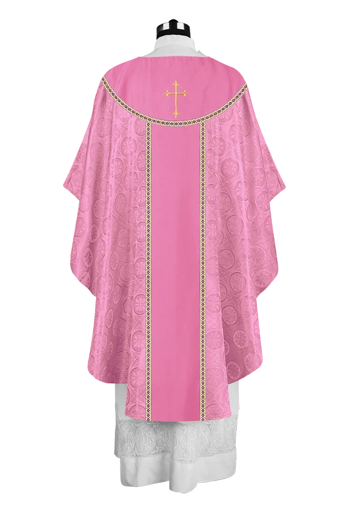 Ornate Gothic Chasuble with embroidered Cross Motif