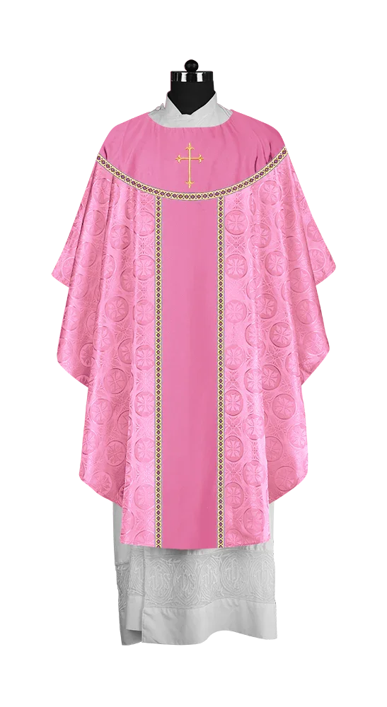 Ornate Gothic Chasuble with embroidered Cross Motif