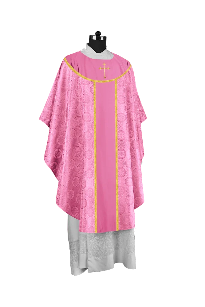 Ornate Gothic Chasuble with embroidered Cross Motif