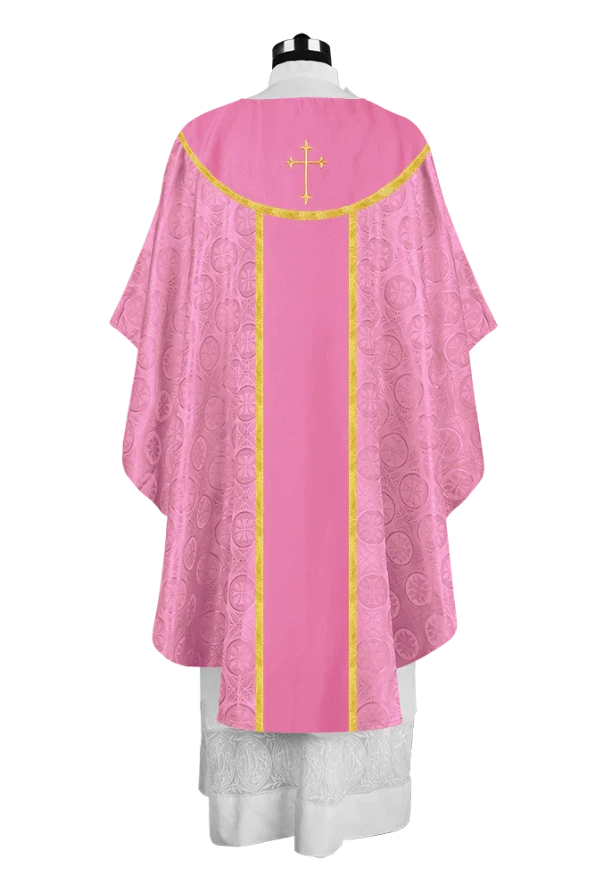 Ornate Gothic Chasuble with embroidered Cross Motif