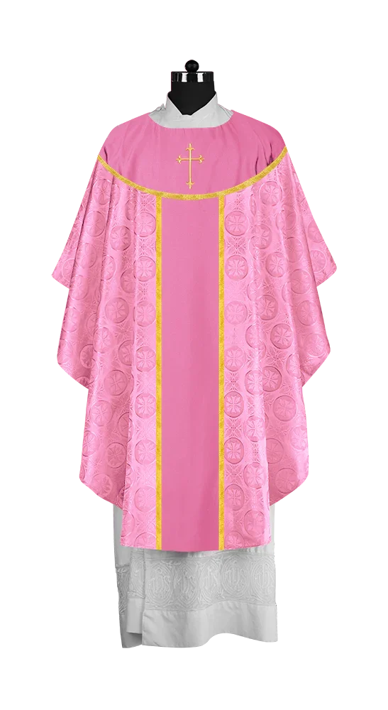Ornate Gothic Chasuble with embroidered Cross Motif