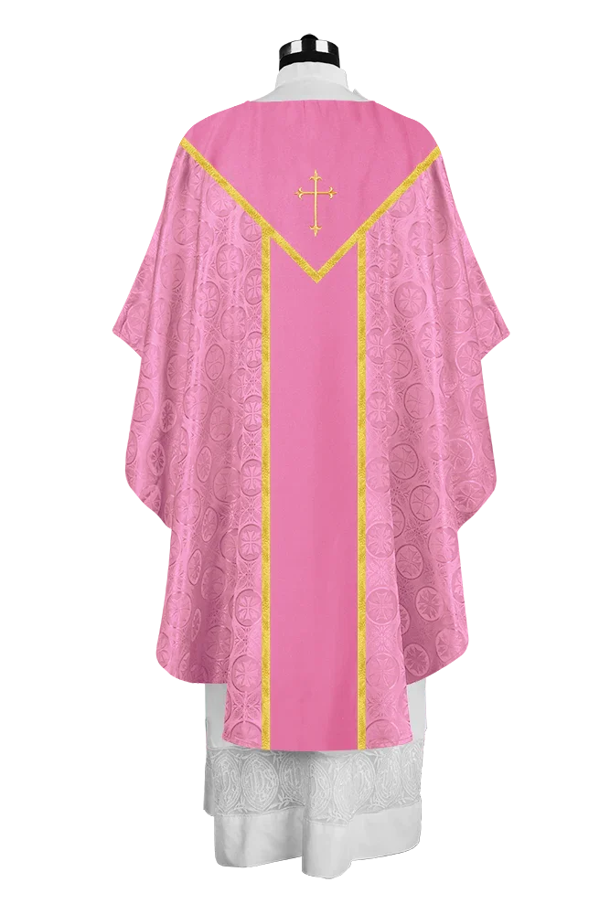 Ornate Gothic Chasuble with embroidered Cross Motif