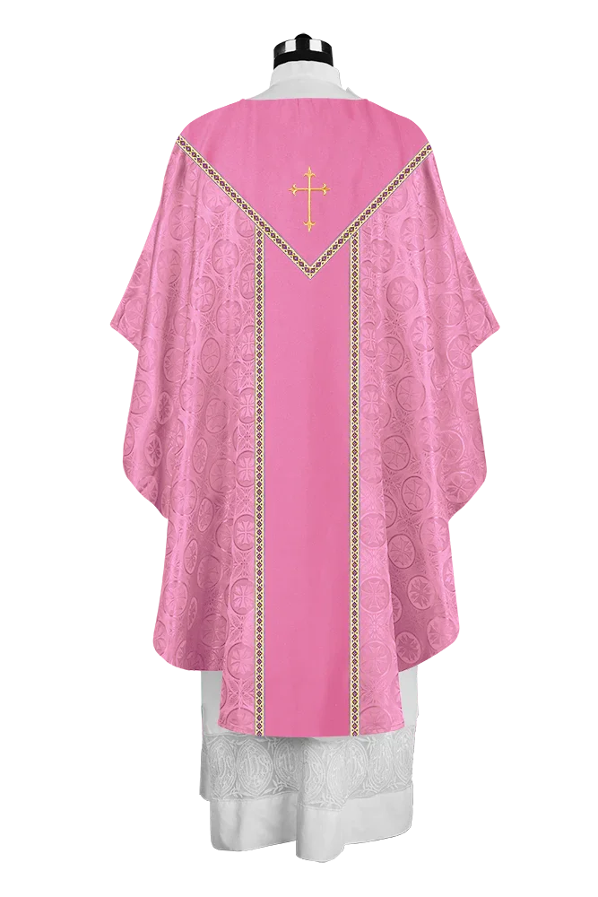Ornate Gothic Chasuble with embroidered Cross Motif