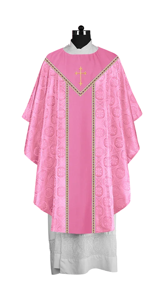 Ornate Gothic Chasuble with embroidered Cross Motif