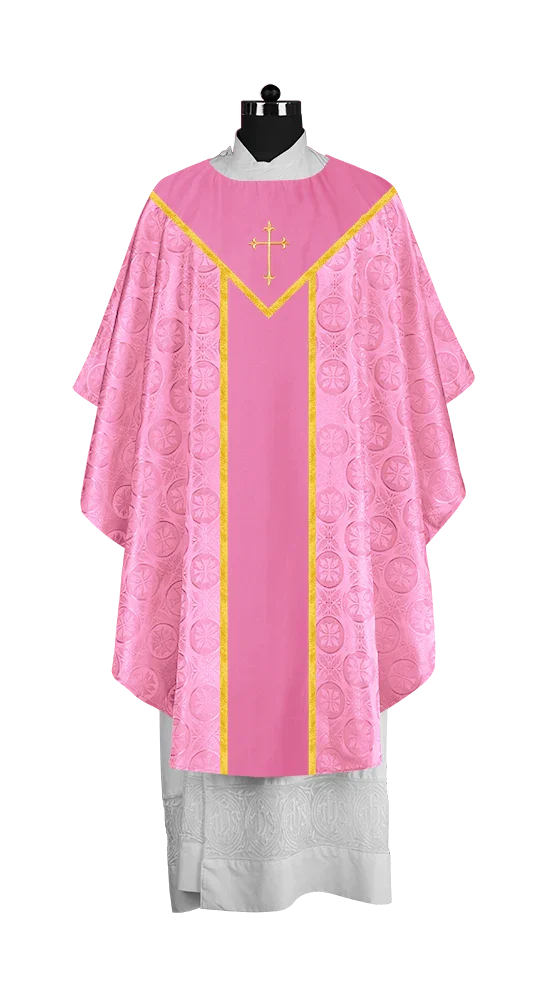 Ornate Gothic Chasuble with embroidered Cross Motif