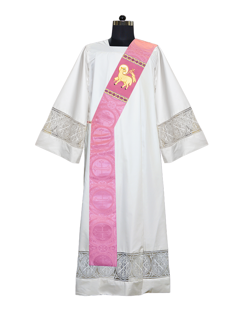 Deacon Stole with Liturgical Motif and Trims