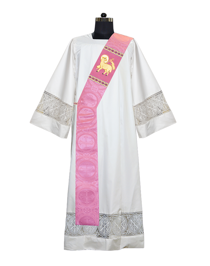 Deacon Stole with Liturgical Motif and Trims