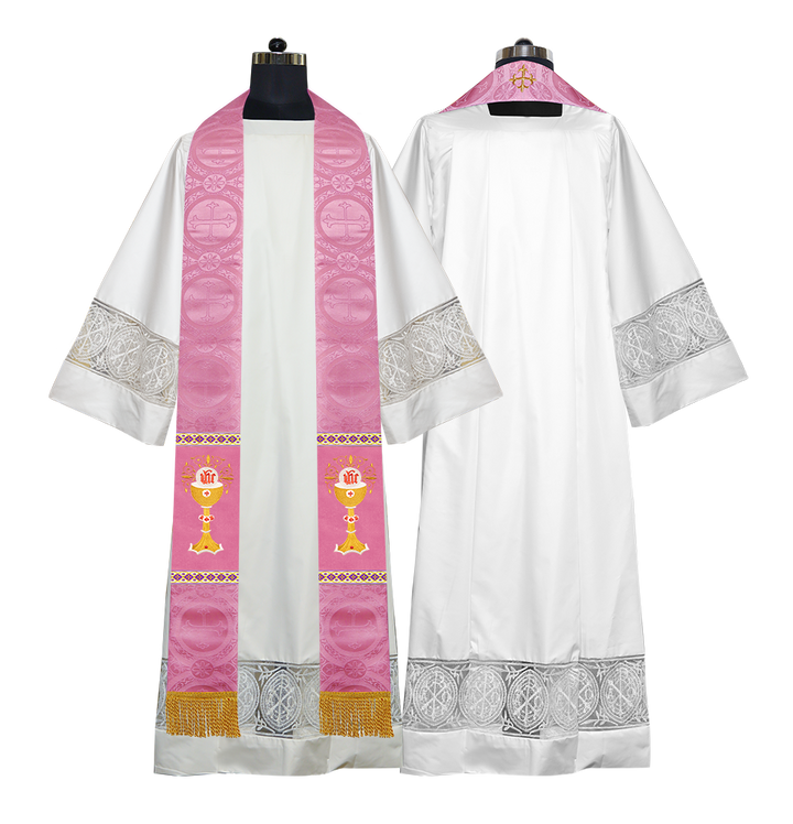 Liturgical Chalice with IHS Embroidered Stole