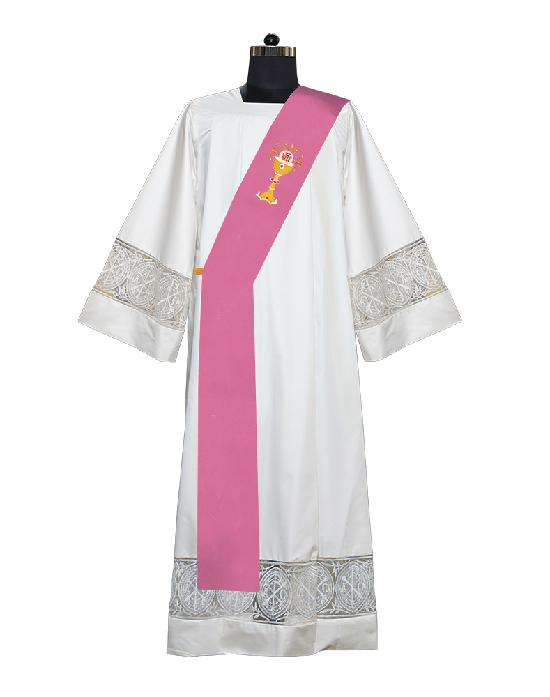 Chalice with IHS Embroidered Deacon Stole