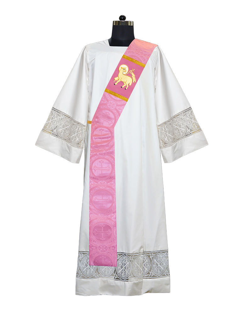 Spiritual motif embroidered Deacon Stole