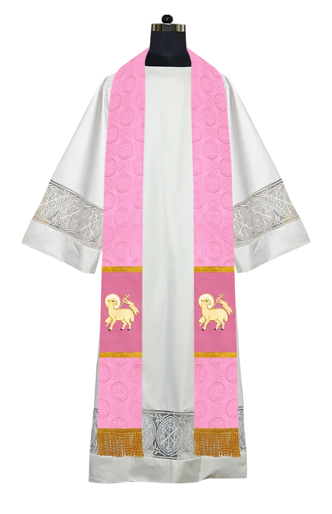 Handmade Pastor Stole with Embroidered Spiritual Motif