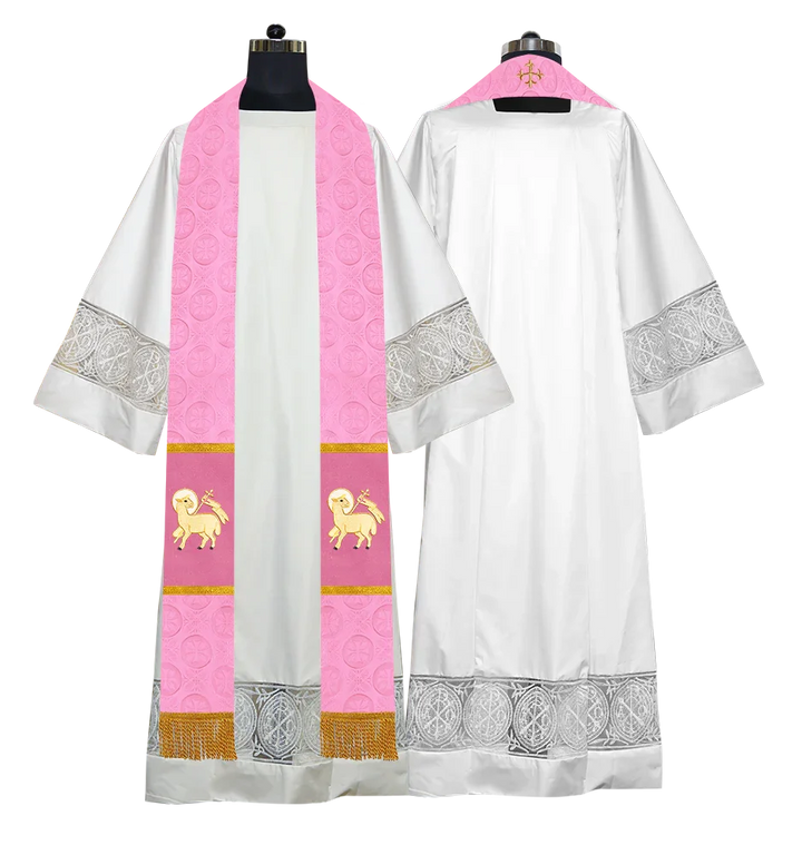 Handmade Pastor Stole with Embroidered Spiritual Motif