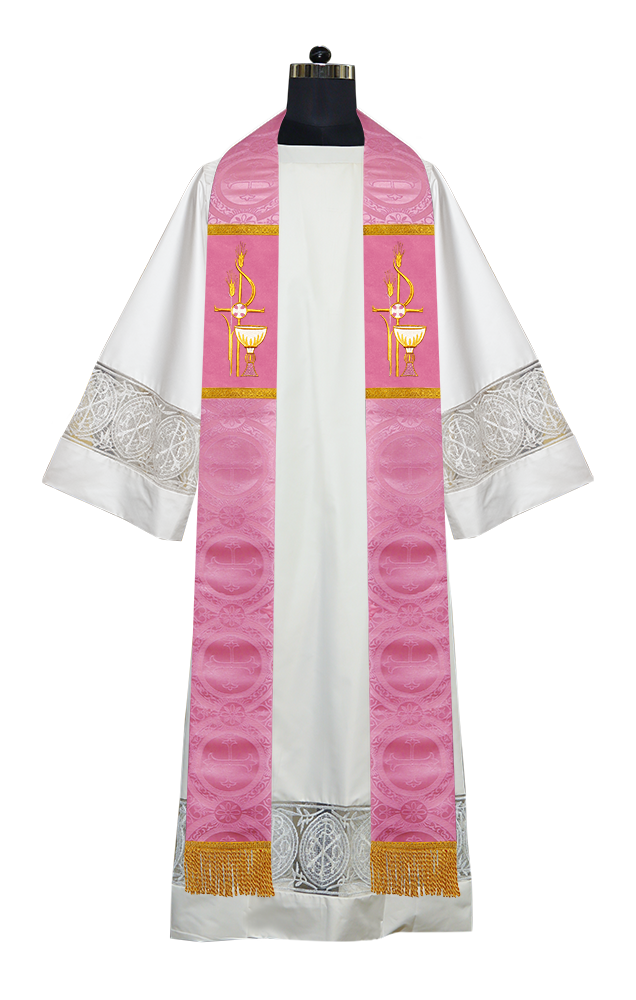 PAX with Chalice Embroidered Clergy Stole