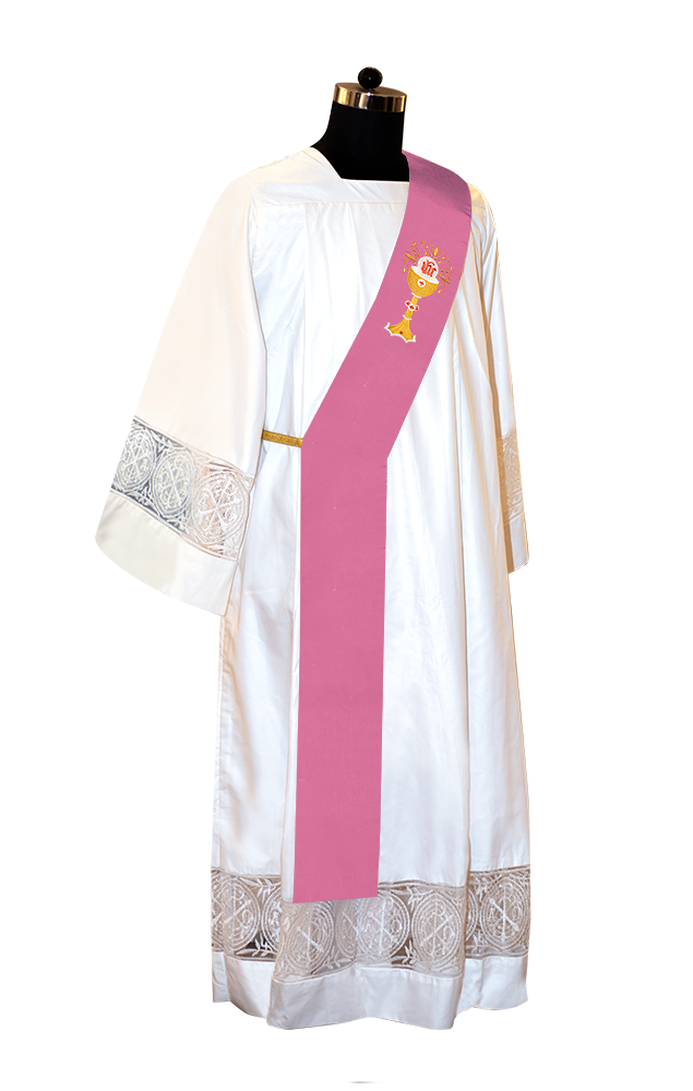 Chalice with IHS Embroidered Deacon Stole