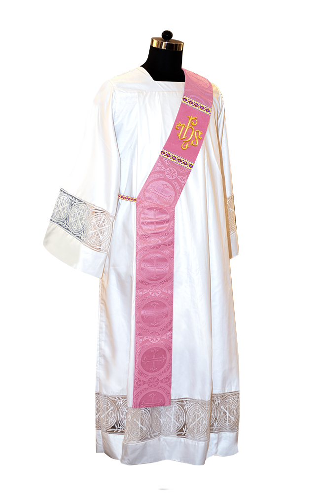 Deacon Stole with Liturgical Motif and Trims