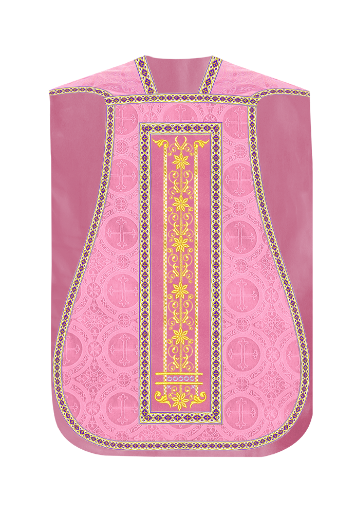 Roman Chasuble Vestment Enhanced With Orphrey and Trims