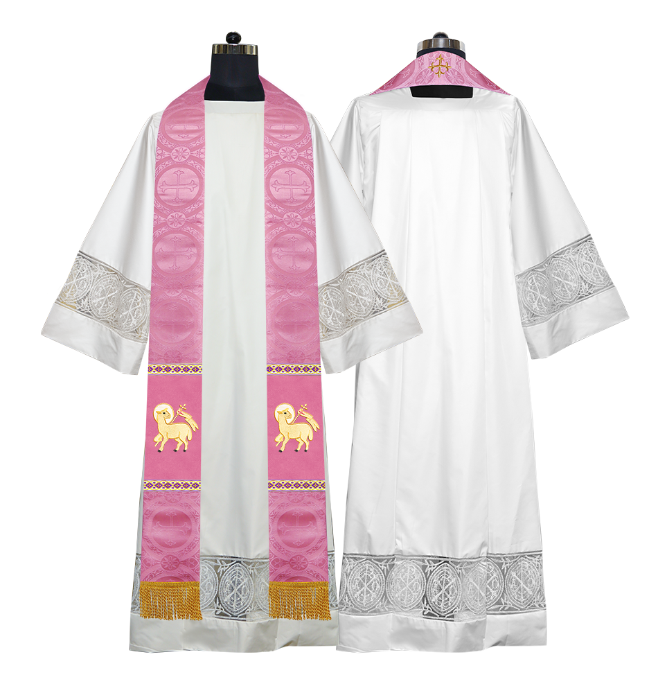 Minister Stole with Embroidered Liturgical motif